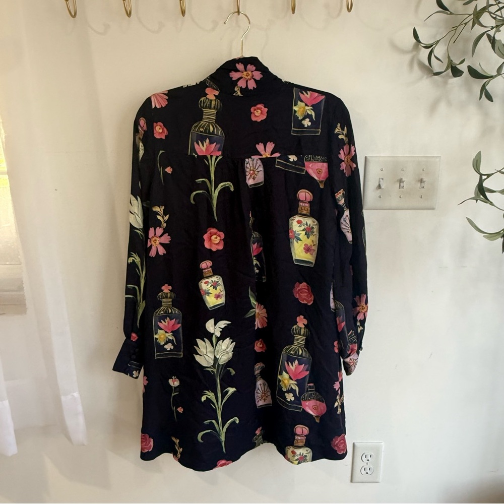 Anthropologie Maeve Caroline Tie Neck Floral Mini Dress - Picture 6 of 6